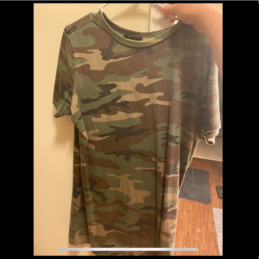 Forever 21 camo T-shirt dress